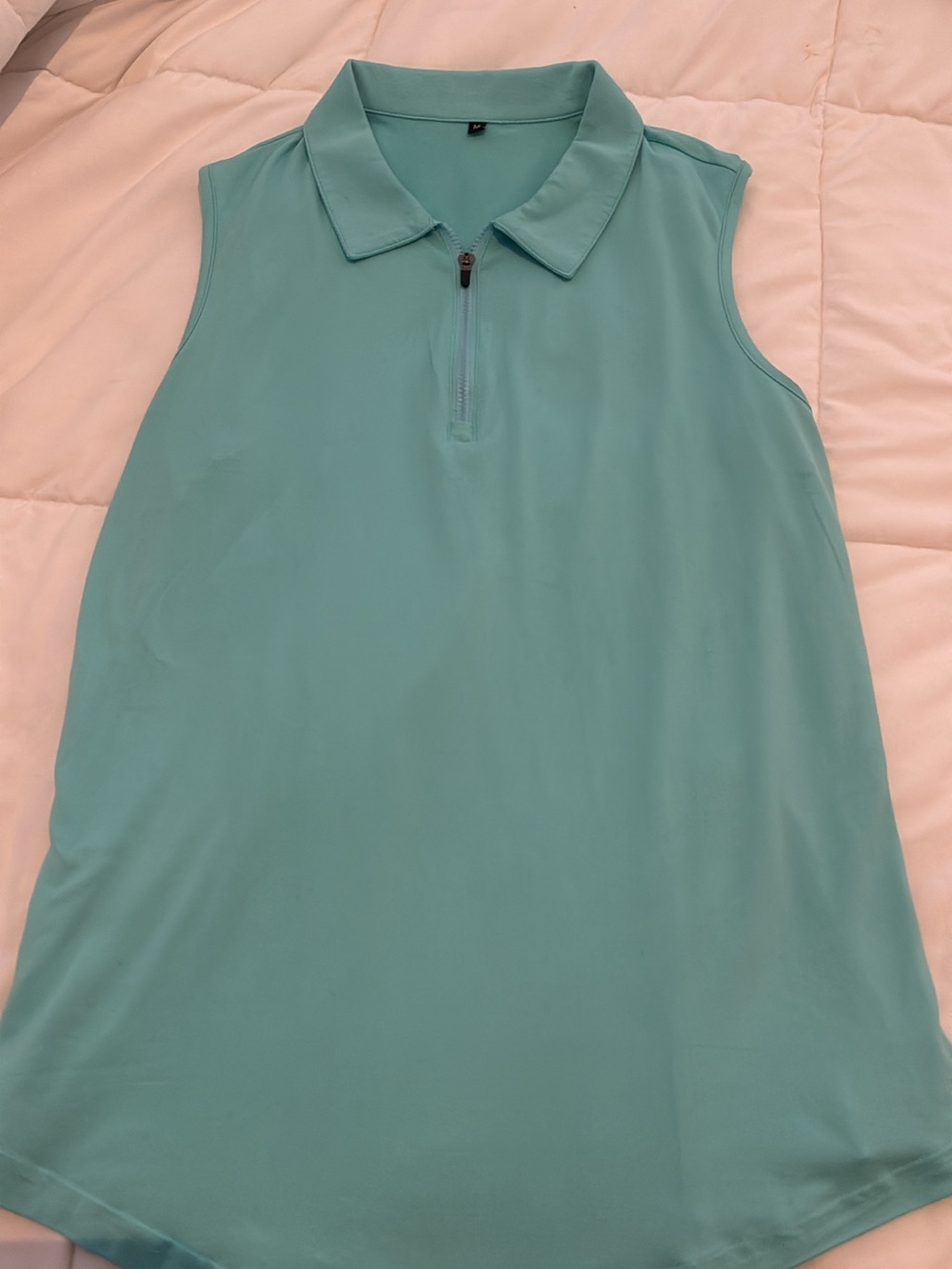 Baleaf Mint Green Sleeveless Zip Polo Tank